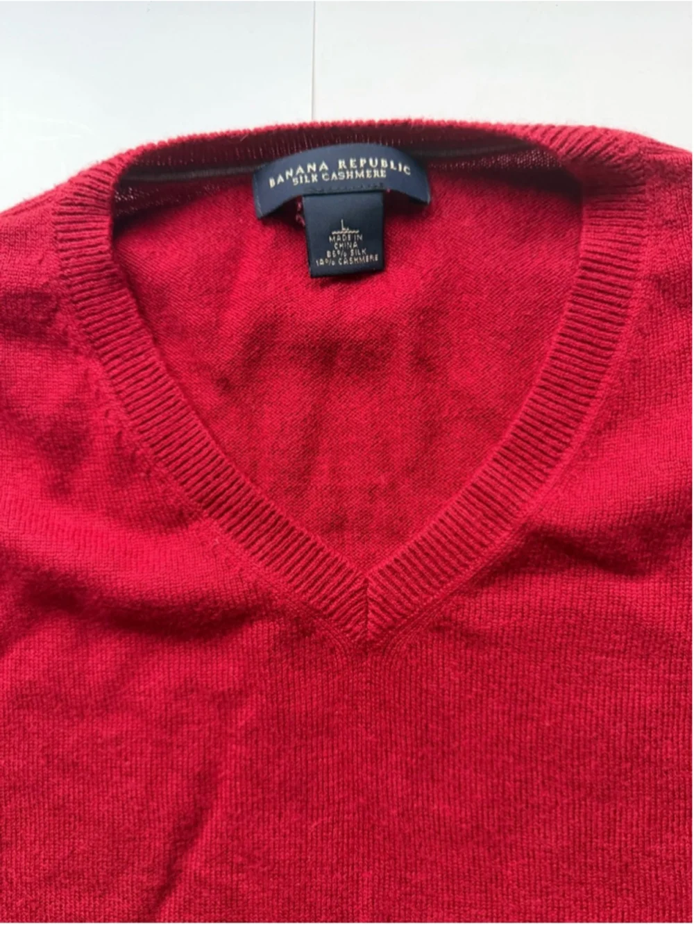 Men's Red V-Neck Sweater
